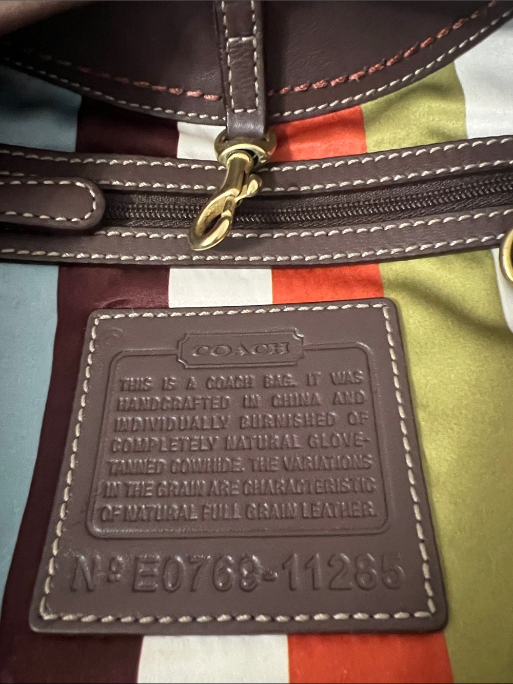 Coach Ergo Legacy Dark Brown Shoulder Bag with Brass Accent - Picture 14 of 17
